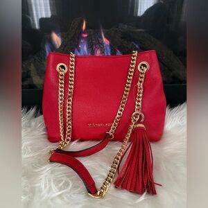 ❤️❤️NWT Michael Michael Kors Jet Set Chain Bright Red  Bag with Gold Accents